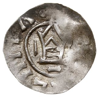 denar z kapliczką, przed 1006 r., Aw: Smukła kap