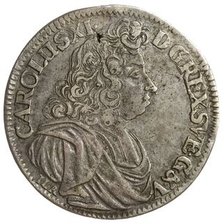 2/3 talara (gulden) 1690, Szczecin, odmiana napisu CAROLUS XI - D G..., srebro 16.26 g, AAJ 113b, Dav. 767, patyna