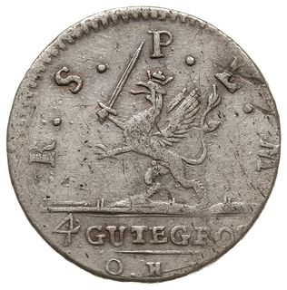 4 gute groschen = 1/6 talara, 1759, Strzałów, odmiana z szeroką koroną i dużą cyfrą nominału AAJ 250a