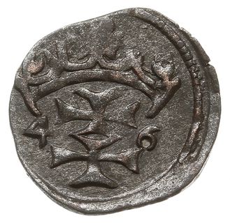 denar 1546, Gdańsk, odmiana z szerokimi krzyżami w herbie, Slg. Marienburg 7931, Kop. 7259 (R4), Tyszk. 8, rzadki i bardzo ładny
