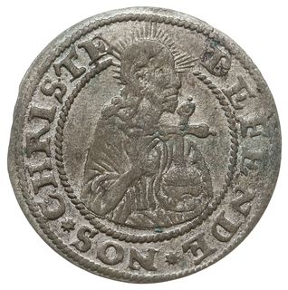 grosz oblężniczy 1577, Gdańsk, odmiana bez kawki”, na awersie głowa Chrystusa przerywa wewnętrzną obwódkę, Tyszk. 2.50, patyna, dość ładny