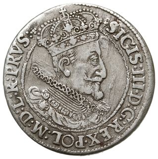 ort 1615, Gdańsk, mała głowa króla z szeroką kry
