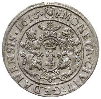 ort 1616, Gdańsk, mała głowa króla z szeroką kry