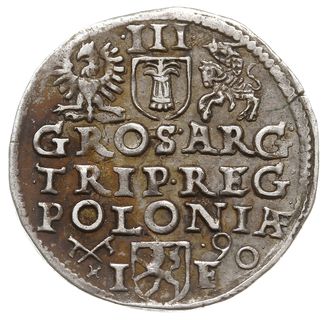 trojak 1590, Poznań, Iger P.90.5.b - ale trochę odmienna korona, bardzo ładny