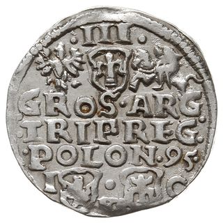 trojak 1595, Bydgoszcz, odmiana z literami F-S na dole pomiędzy tarczami herbowymi, Iger B.95.9.b, ładny