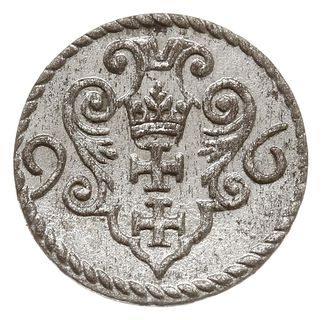 denar 1596, Gdańsk, duże cyfry daty, CNG 145.VII