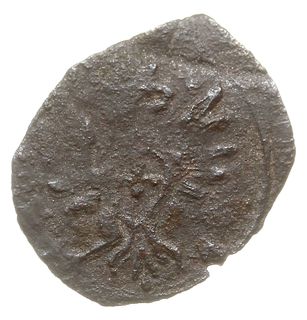 denar, 1613, Łobżenica, Aw: Orzeł, Rw: Herb Bróg i skrócona data powyżej, H-Cz. 1300 (R6), Tyszk. 50, patyna, moneta wielkiej rzadkości