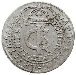 tymf (złotówka) 1664, Bydgoszcz, inicjały A-T po bokach tarczy herbowej, typ monety rzadko spotykany w tak pięknym stanie zachowania