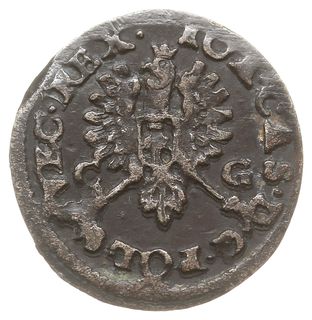 dwugrosz 1651, Bydgoszcz, inicjały C-G (Krzysztof Guttman) bo bokach Orła, Gum.H. 1666, Kop. 1587 (R), ciemna patyna, ładnie zachowany