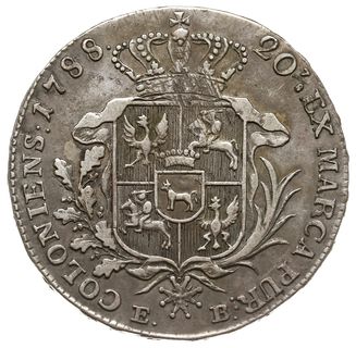 półtalar 1788 EB, Warszawa, krótsze gałązki palm