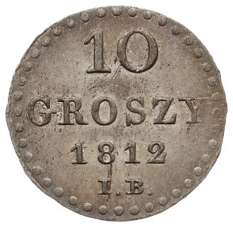 10 groszy 1812 IB, Warszawa, Plage 102, piękny egzemplarz