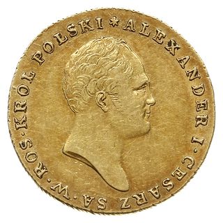 25 złotych 1817, Warszawa, złoto 4.89 g, Plage 11, Bitkin 812 (R), Berezowski 40 zł, patyna, ładnie zachowane