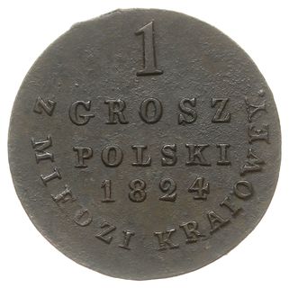 1 grosz polski z miedzi krajowej 1824, Warszawa,