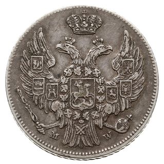 15 kopiejek = 1 złoty 1839, Warszawa, odmiana z kropką po dacie, Plage 412, Bitkin 1172, patyna, ładne