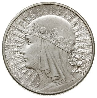 10 złotych 1932, Anglia - bez znaku mennicy, Głowa kobiety, Parchimowicz 120b, piękne