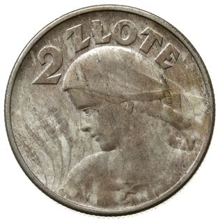2 złote 1924, Filadelfia, Kobieta z kłosami, odwrotka”, Parchimowicz 109.c, patyna, bardzo ładnie zachowane
