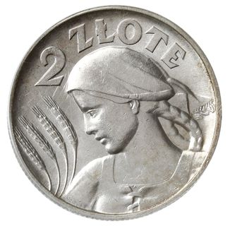 2 złote 1925, Londyn, Kobieta z kłosami, kropka po dacie, Parchimowicz 109.d, moneta w pudełku PCGS z notą MS62, piękne