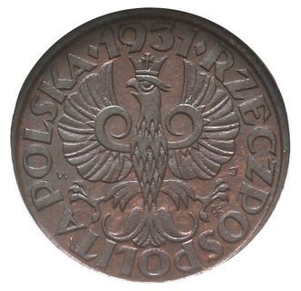 1 grosz 1931, Warszawa, Parchimowicz 101.e, moneta w pudełku NGC z notą MS64 BN, patyna, piękne