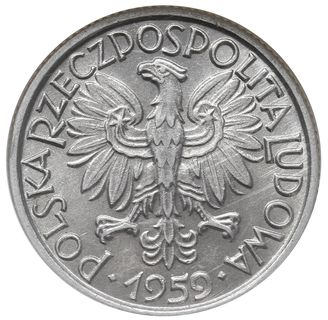 2 złote 1959, Warszawa, Parchimowicz 216.b, moneta w pudełku NGC z notą MS63, piękne