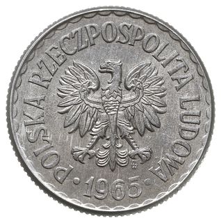 1 złoty 1965, Warszawa, Parchimowicz 213.b, aluminium, wyśmienite