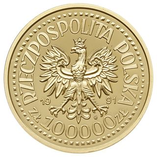 100.000 złotych 1991, Warszawa, PRÓBA Jan Paweł II, złoto 15.42 g, Parchimowicz P.623, moneta w etui, wybito tylko 400 sztuk, bardzo rzadkie i piękne