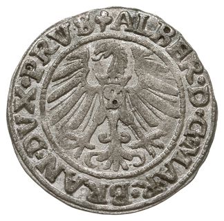 grosz 1546, Królewiec, końcówka napisu na rewersie PRVS, Bahrf. 1201, Vossberg 1394, nieco rzadszy rocznik, ładny