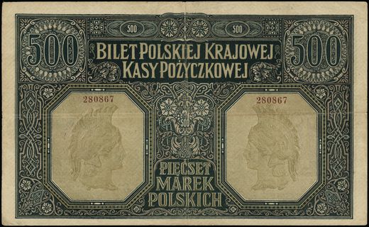 500 marek polskich 15.01.1919 numeracja 280867, 