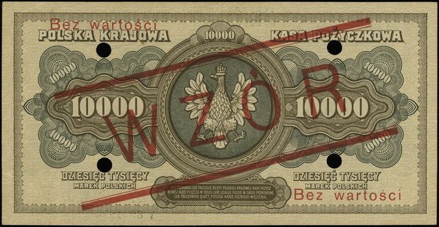 10.000 marek polskich 11.03.1922, nadruk Bez war
