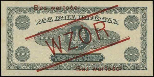 100.000 marek polskich 30.08.1923, nadruk Bez wa
