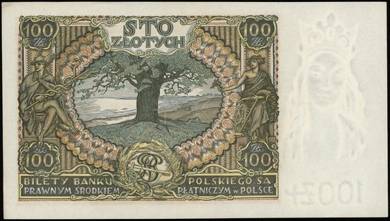 100 złotych 9.11.1934, seria AV, numeracja 63709
