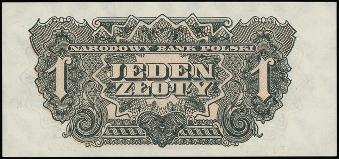 1 złoty 1944, w klauzuli OBOWIĄZKOWYM, seria ЕО, numeracja 349469, Lucow 1077 (R2), Miłczak 105a