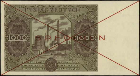 1.000 złotych 15.07.1947, czerwone dwukrotne prz