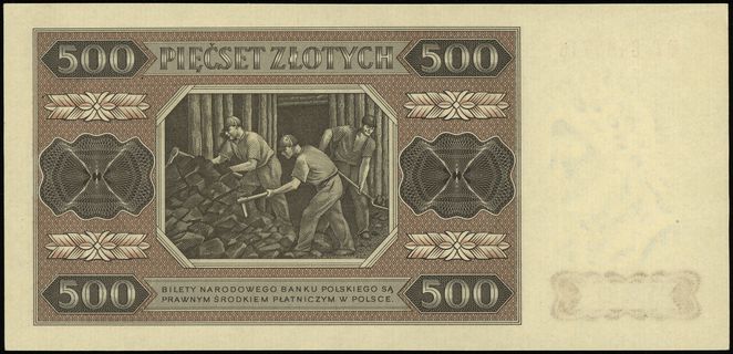 500 złotych 1.07.1948, seria BT, numeracja 34955