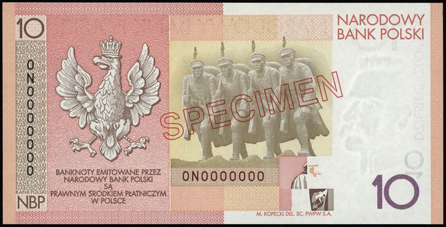 10 złotych, 4.06.2008, Józef Piłsudski - 90. roc