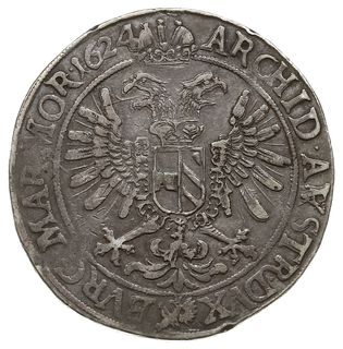 talar, 1624, Praga, Aw: Postać cesarza i napis w