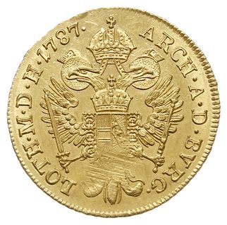 dukat 1787 A, Wiedeń, Fr. 439, Her. 29, złoto 3.50 g, małe uderzenie na rancie i minimalne ślady przetarcia, ładnie zachowany