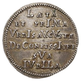 odbitka w srebrze dukata 1730 na 200-lecie Konfesji Augsburskiej, Forster 106, Slg. Whiting 364, srebro 2.63 g, patyna, pięknie zachowany