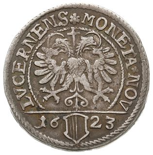dicken 1623, z popiersiem św. Leodegara, HMZ 2-635.p, Divo/Tobler 1171, srebro 8.40 g, małe zacięcie na rancie, patyna