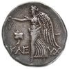 tetradrachma 183-175 pne, Magistrat Kleuch, Aw: Głowa Ateny w hełmie korynckim w prawo, Rw: Nike k..