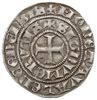 półgrosz (mały grosz) 1302-1303, mennica Valenciennes, Aw: Rycerz w zbroi na koniu w galopie w lew..