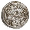 Denar 1146-1157, Aw: Cesarz z mieczem trzymanym 