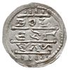 Denar 1157-1166 , Aw: Cesarz siedzący na tronie 