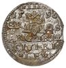 trojak 1596, Ryga, Iger R.96.1.e, Gerbaszewski 15, moneta wycięta z krawędzi blachy, ale pięknie z..