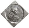 klipa próbnego talara 1765, wybita pękniętym stemplem w cynie, 31.68 g, moneta autorstwa Morikofer..