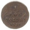 1 grosz polski 1829, Warszawa, Plage 222, Bitkin 1057, moneta z końca blachy, ale pięknie zachowana