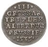trojak 1535, Królewiec, odmiana z napisem PRVSS, Iger Pr.35.1.b, Bahrf. 1150, ciemna patyna