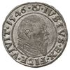 grosz 1546, Królewiec, końcówka napisu na rewersie PRVS, Bahrf. 1201, Vossberg 1394, nieco rzadszy..