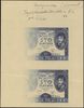próba kolorystyczna strony głównej banknotów 100 złotych 9.11.1934 (fragment arkusza obejmujący dw..