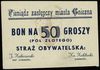 Gniezno, Straż Obywatelska, zestaw bonów 50 groszy, 2 i 5 złotych (7.09.1939), numeracje 02343 i 0..