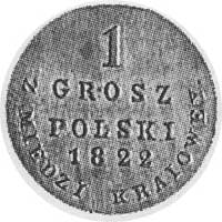 1 grosz 1822 z miedzi krajowej, Petersburg, Aw: Orzeł carski, Rw: Nominał, datai napis, nowe bicia..